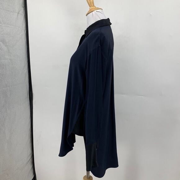 Rag & Bone Shirt Womens XS Extra Small Navy Black Silk Hidden Button Shirttail - Picture 4 of 11